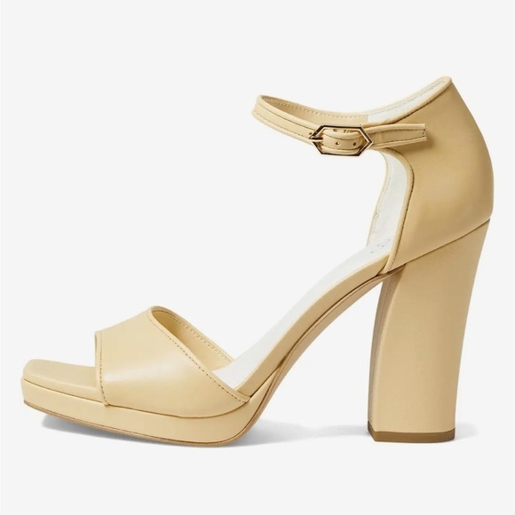 NEW! Franco Sarto Beige Leather Dima Heels- Size 9.5 - Picture 4 of 17